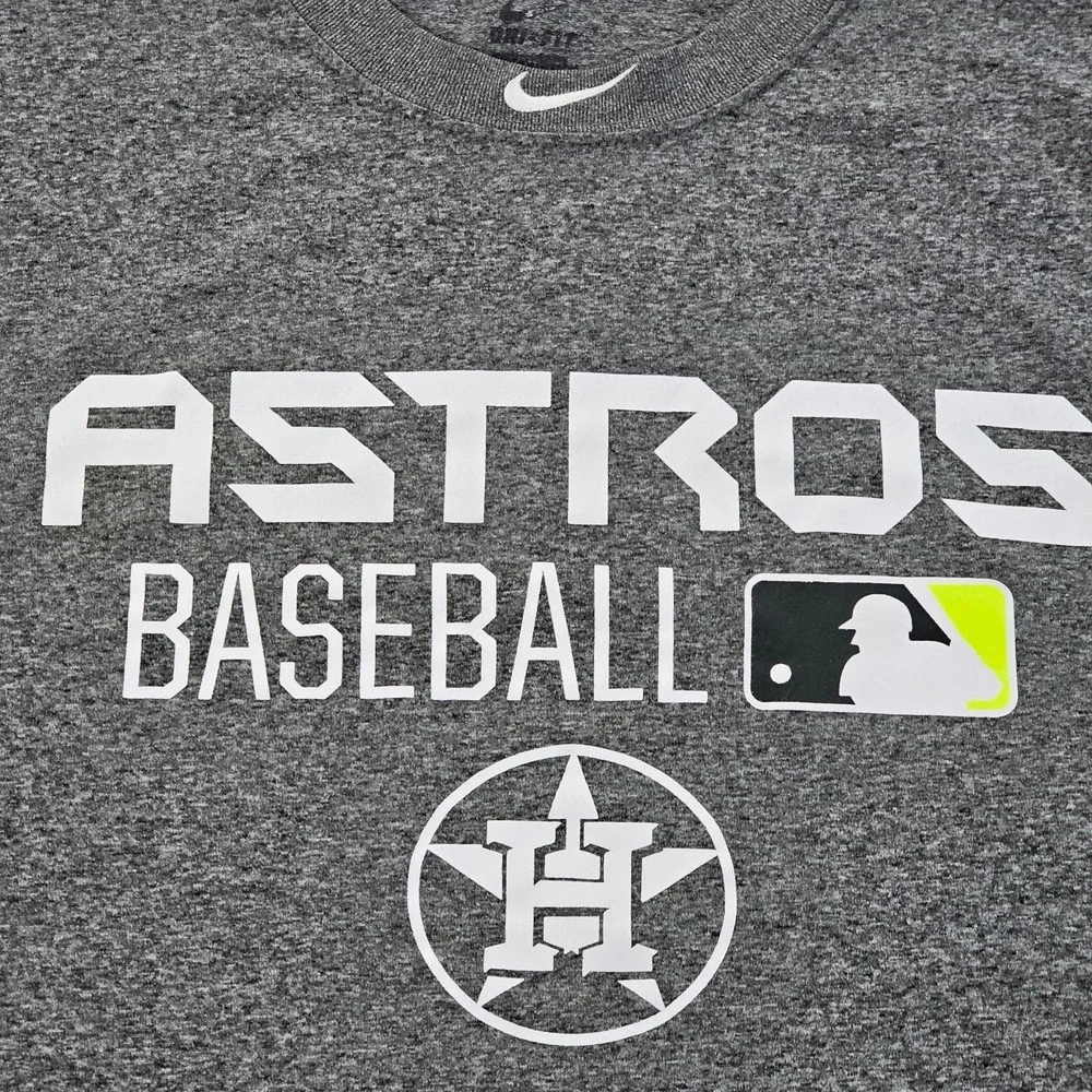 Astros Baseball Nike Dri-Fit Gray Short Sleeve Performance T-Shirt Men's L
